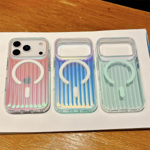 Dazzling Laser Rainbow Magnetic Case for iPhone 17 Air 16 Plus 15 14 13 Pro Max Luggage Pattern for Magsafe Shockproof Cover