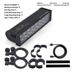 15*LED Bicycle Light Bike Headlight 4000mAh USB Rechargeable Electric Quantity Display Highway Bicycle Light Accessories