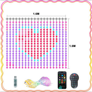 Đèn Dây Rèm LED RGB Thông Minh Điều Khiển Bằng Ứng Dụng Đồng Bộ Nhạc Và Điều Khiển Từ Xa Trang Trí Giáng Sinh Phòng Ngủ Sân Vườn Bóng Đèn B10