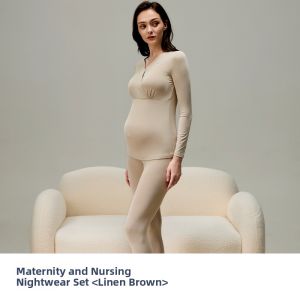 DOMIAMIA | Deep Sleep Maternity Long Sleeve Nursing Pajamas