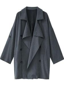 เสื้อแจ็คเก็ตทรงหลวมสำหรับผู้หญิงไซส์ใหญ่ ฤดูใบไม้ผลิ 2021 เสื้อคลุมกันหนาวแบบยาวปานกลางสไตล์เกาหลี ทรงหลวม คอปกสูท เสื้อคลุมกันหนาวแบบบาง