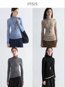 INSIS FEMME | Seamless Merino Blend Wool Turtleneck Base Layer