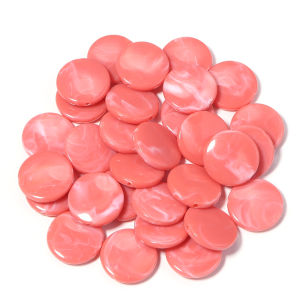 30Pcs 21mm Two-tone Acrylic Disc Beads Colored Flat Round Loose Spacer Bead For DIY Bracelet Necklace Earrings Jewelry Wholesale