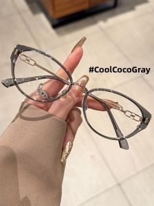 Chuming | Face Slimming Transparent Gray Cat Eye Super Large Frame Glasses with Prescription Support