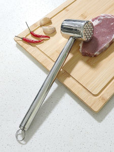 304 Stainless Steel Meat Hammer Kitchen Tool for Steak And Pork Chop Tenderizing Ideal Home Use Cooking Utensil by Qiao Ju Home