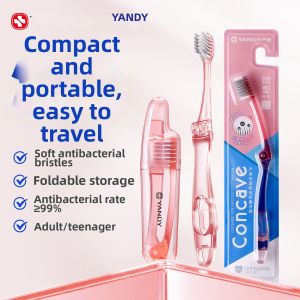 Yandy | Folding Soft Travel Toothbrush Kit Protective Storage Case