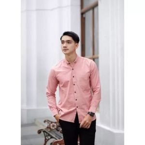 Kemeja pria polos kemeja pria lengan panjang berkualitas premium