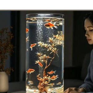SHANSHENGWEI | Bể Cá Acrylic Trắng Siêu Sáng Hình trụ