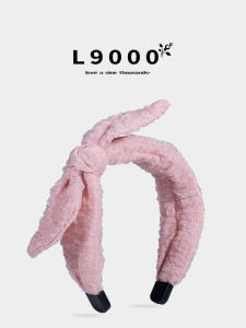 Womens L9000 Hairband with Wide Edge Top Knot Butterfly Knot Folded Design Versatile Face Slimming Headwear Stylish Accessory