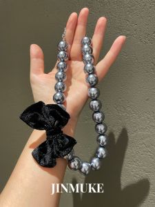 Exaggerated Velvet Butterfly Knot Beaded Necklace JINMUKE Fashion Jewelry Personalized Statement Piece for Women