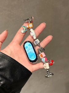 Cute Onebag Metal Smartwatch Band for Xiaomi Mi Band 9/8/10 Womens Style Epiloge Dog Design Comfortable Wristband