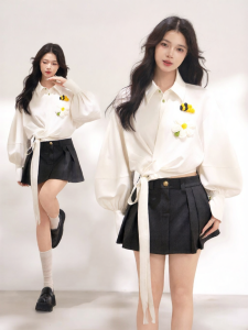 KEIKO | Elegant Puff Sleeve Fall Office Shirt