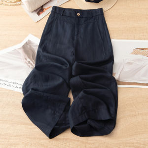 MEITESIJIAONU | Summer Lightweight Flax Tencel Narrow Leg Wide Trousers