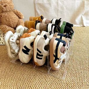 Transparent Acrylic Childrens Shoe Cabinet Simple Home Use Shoe Storage Organizer Rack Box for Baby Shoes Easy to Assemble