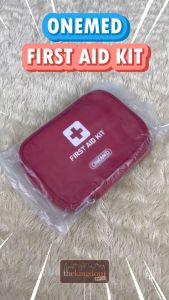 Onemed First Aid Kit Bag Red Set Tas Obat P3K Pouch Travel Merah Peralatan Medis Kasa Perban Luka Mobil Portable Traveling