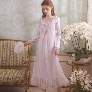 Rosetree Tay Dài Gợi Cảm Váy Ngủ Vintage Triều Đình Phong Cách Công Chúa Băng Ngọt Ngào Lụa Đồ Ngủ Đầm Dành Cho Thanh Niên Vào Mùa Thu