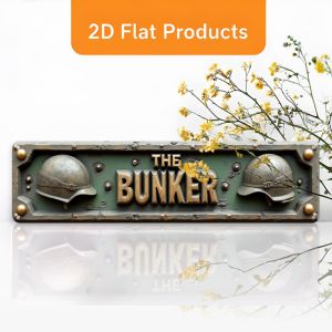 CIFbuy | Vintage Aluminum Wall Sign "THE BUNKER" Durable Metal Plaque for Office Shop Home Farmhouse Porch Decoration Easy Install Ideal