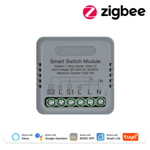 MOES Smart Switch 1-4 Gang WiFi/Zigbee Module Works with Alexa Google Home Timer Voice Control for Home Automation DIY