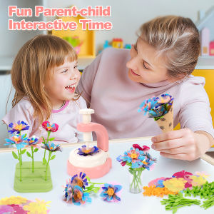 Handmade DIY Simulation Bouquet Set Embossing Machine Toys DIY Flower Craft Kit Parent Child Interactive Puzzle Toys Girls Gifts