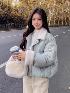 XUECAIQI | Design Stylish Patchwork Short Cotton Coat for Winter Loose Fitting