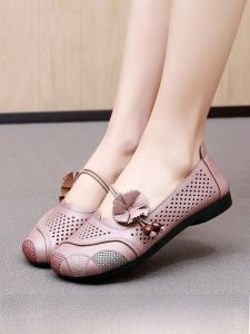 SHIPAILUO | Lightweight Breathable Womens Slip-On Casual Shoes Hollow Out Design Low Cut Comfortable Soft Bottom For Middle-Aged And Elderly