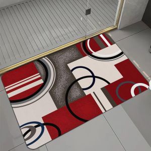 VIKAMA Modern Geometric Bathroom Mat Non-Slip Absorbent Indoor/Outdoor Entryway Rug Indoor Entryway Home Decor