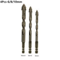 Hex Masonry Drill Bits 1/4 Shank Titanium Steel Metal Cross Drill For Glass Ceramic Concrete Brick Hard Drill Bit Tool. 
