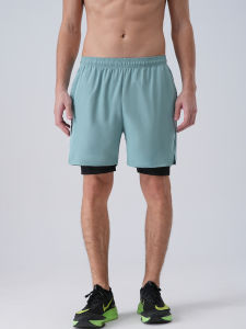 Mens Quick Dry Sports Shorts American Style Double Layer Inner Breathable Basketball Training Pants Running Fitness Anti-Light