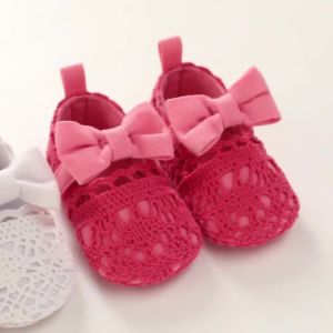2023 Summer Fashion Newborn Pink Baby Shoes Non-slip Cloth Bottom Shoes Girl Elegant Breathable Leisure Baby First Walking Shoes