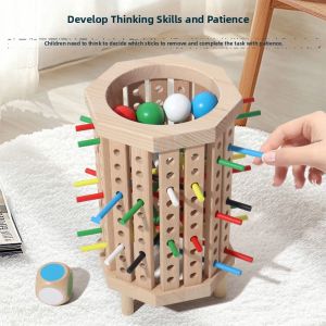 YUNHEMU | Educational Montessori Wooden Dice Toy for Color Recognition and Parent-Child Interaction