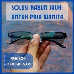 TERMURAH Kacamata Minus Pria Anti Radiasi Photocromic Half Frame Gantung Optik Asli