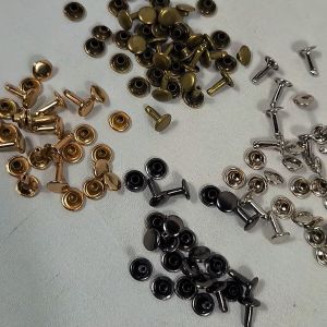 Paku Keling Panjang - Diameter 9 mm Tingi 13 mm Dobel Bolak Balik/ Centang/ Rivet/ Tres 277 Nikel Aksesoris Tas Sabuk