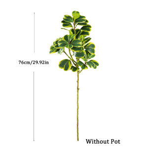 76cm/115cm Artificial Ficus Tree Fake Tropical Plants Plastic Rubber Branch Green Heart-Leaves for Home Garden Outdoor Decor