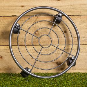 Metal Round Plant Pot Caddy/Flower Pot Stand/Plant Trolley on Wheels - Easy to Move and Store