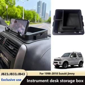 Car Dashboard Multifunctional Storage Box with Mobile Phone Navigation Holder Suitable for 1998-2018 Suzuki Jimny JB23/JB33/JB43