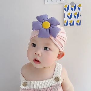 ผ้าโพกหัวบีนนี่ หมวกคลุมหัวศีรษะทารก สำหรับน้องแรกเกิด ถึง 15 เดือน น่ารัก ผ้าฝ้ายเนื้อนุ่มนิ่มมาก ยืดพิเศษ ใส่สบาย