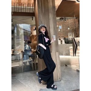 Setelan Wanita Atasan Crop Celana Kulot Hw Bahan Kaos Katun Tag Premium