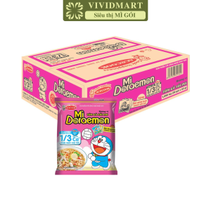 [THÙNG 30 GÓI] - ACECOOK - Mì gói Doraemon 2 vị: Doraemon bò cuộn phô mai và Doraemon tôm gà tỏi phi (62g - 63g/gói) - Mì trẻ em - Mì Doremon bổ sung canxi - Mì Doraemon gói