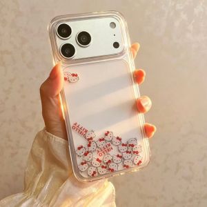 Sanrio | Luxury Glitter Quicksand Sanrio Hello Kitty Cartoon Phone Case For iphone 17 13 ProMax 16 15 14 Plus Shockproof Protective Cover