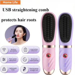 Dual-Use  Ionic Hair Straightener Comb Anti-scald Dense Comb Teeth Portable Hair Brush USB Rechargeable Straight Straight Hair Comb