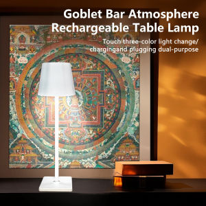 LED Desk Lamp USB Rechargeable Night Light 3 Color Desk Lamp Touch Switch Table Lamp for Restaurant Room Clubs Bar Cafe Decor