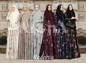 Gamis Syari RADEEVA Set by Nha Miranda - Umroh & Pesta REALPIC 100%