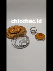 Cetakan Kue Stainless Steel Bulat / Cetakan Kue Tart Multifungsi / Perforated Pie Ring Praktis