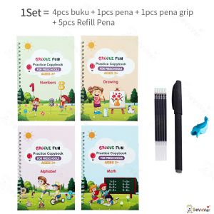 4 in1 Buku Latihan anak 1 Set /Buku Belajar PAUD Pintar Menulis Ajaib/Magic Practice Book