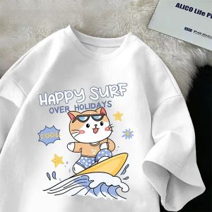 Bandai | Japan Kid Boy Girl T-shirt Cotton Short Sleeve Top Summer Fashion Cartoon Cute Teenager Clothes Fashion Kawaii Tee Anime Child