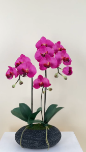 กระถางกล้วยไม้ประดิษฐ์ ดอกไม้ปลอมตกแต่งบ้าน