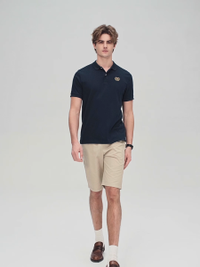 Giordano Mens Liquid Touch Short Sleeve Slim Embroidery Polo 01016291