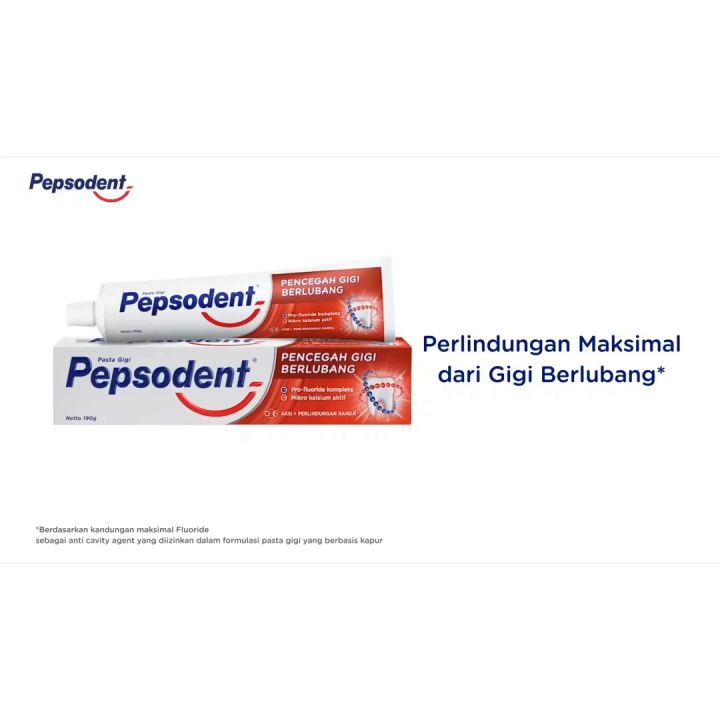 Pepsodent Pasta Gigi Pencegah Gigi Berlubang 225gr Valuepack x2