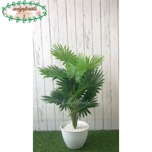 Pohon Hias Daun Palem Kipas Sadeng X18 Semi Latex Artificial Pot Tawon Plastik Tanaman Imitasi Pajangan Dekorasi