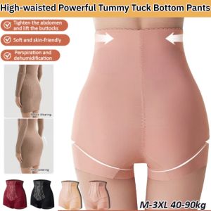 Women High Waist Girdle Pants Powerful Tummy Tuck Bottom Pants Breathable Shapewear Panty